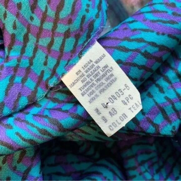 Dopamine clothing style vintage 90’s top teal purple Size large - Picture 8 of 8